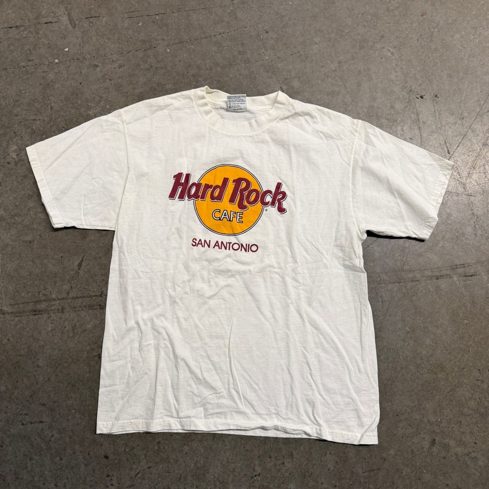 Hard Rock Cafe San Antonio‎ T-Shirt Mens Large White Vintage Graphic Made in USA